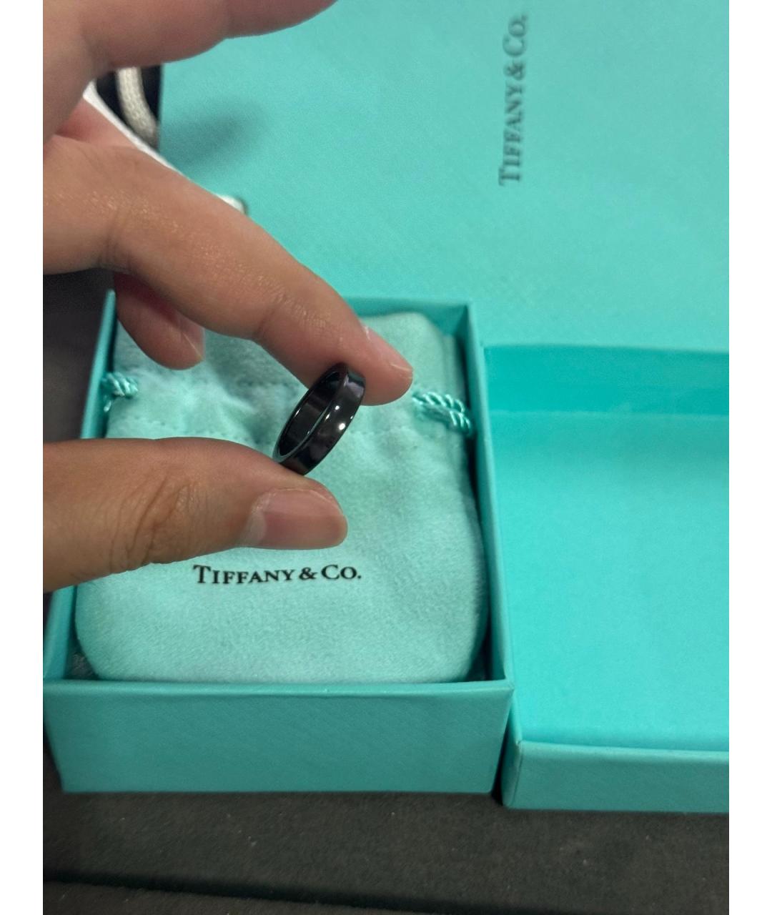 TIFFANY&CO Черное металлическое кольцо, фото 4