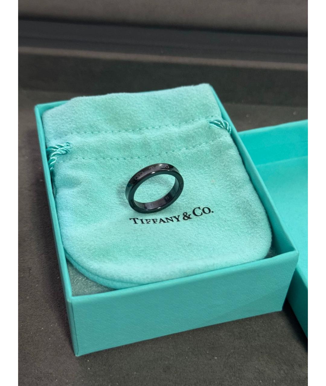 TIFFANY&CO Черное металлическое кольцо, фото 7
