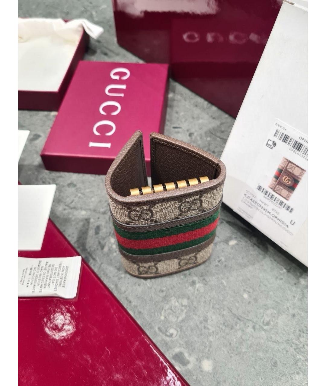 GUCCI Бежевая ключница, фото 6