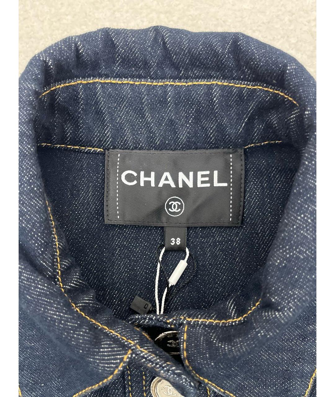 CHANEL Темно-синий хлопковый жилет, фото 3