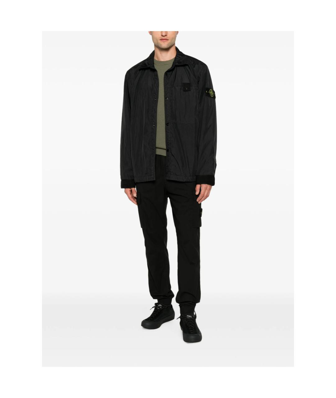 STONE ISLAND Черная полиэстеровая куртка, фото 3