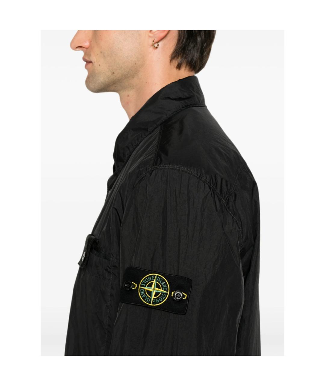 STONE ISLAND Черная полиэстеровая куртка, фото 5