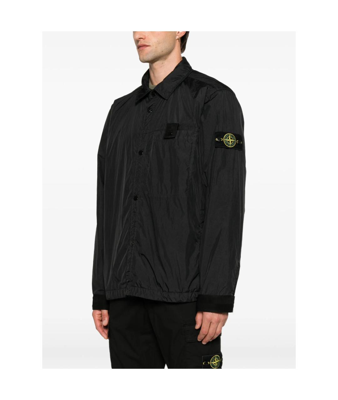 STONE ISLAND Черная полиэстеровая куртка, фото 4
