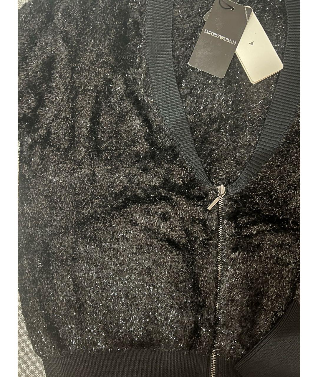 EMPORIO ARMANI Черный вискозный кардиган, фото 5