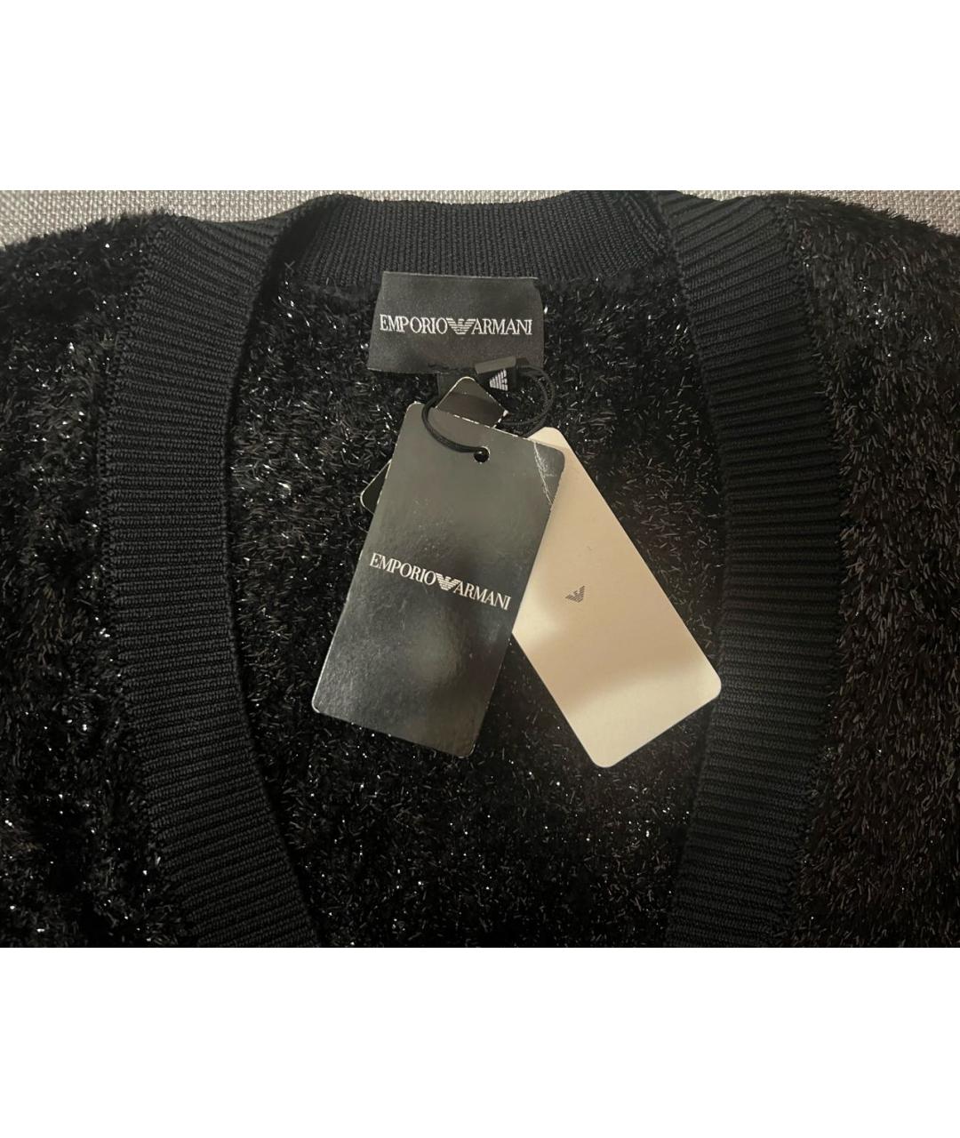 EMPORIO ARMANI Черный вискозный кардиган, фото 2