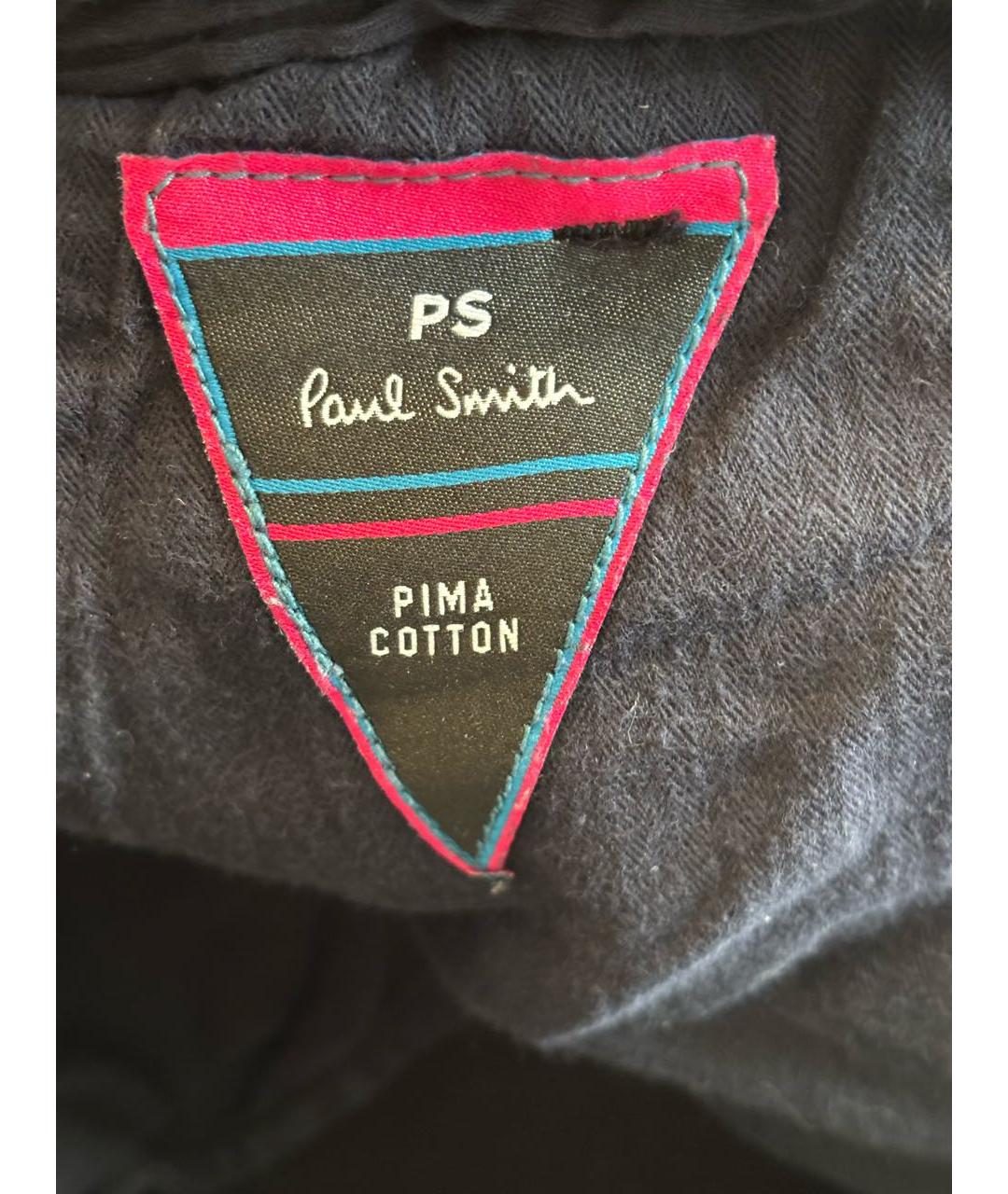 PS BY PAUL SMITH Темно-синие хлопковые брюки чинос, фото 5