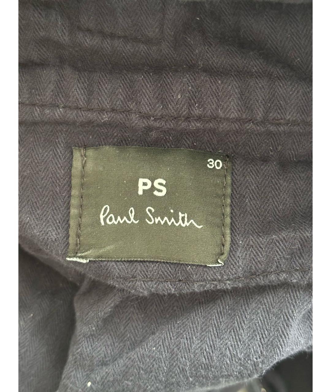 PS BY PAUL SMITH Темно-синие хлопковые брюки чинос, фото 6