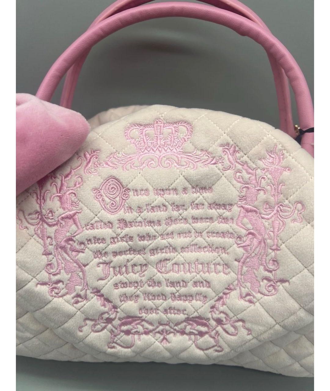JUICY COUTURE Розовая бархатная сумка с короткими ручками, фото 4