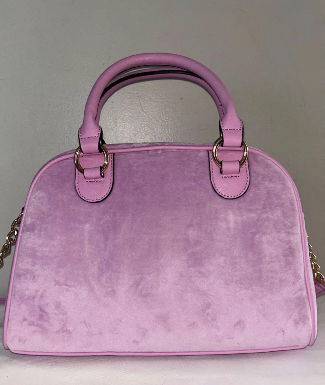 JUICY COUTURE Фиолетовая бархатная сумка с короткими ручками, фото 3