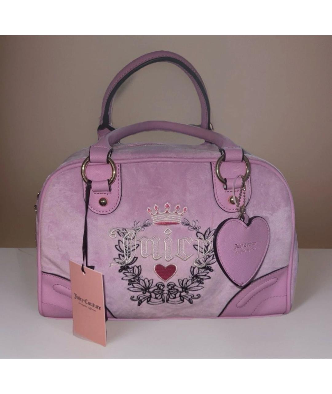 JUICY COUTURE Фиолетовая бархатная сумка с короткими ручками, фото 2