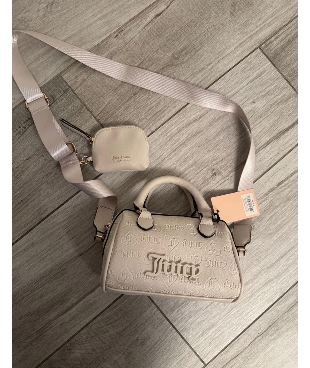 JUICY COUTURE Бежевая сумка с короткими ручками из искусственной кожи, фото 4