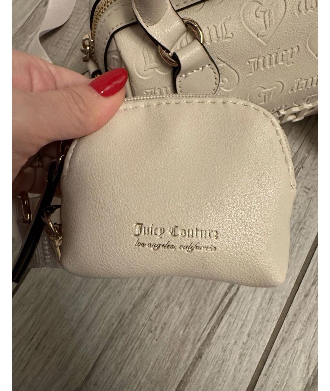 JUICY COUTURE Бежевая сумка с короткими ручками из искусственной кожи, фото 3