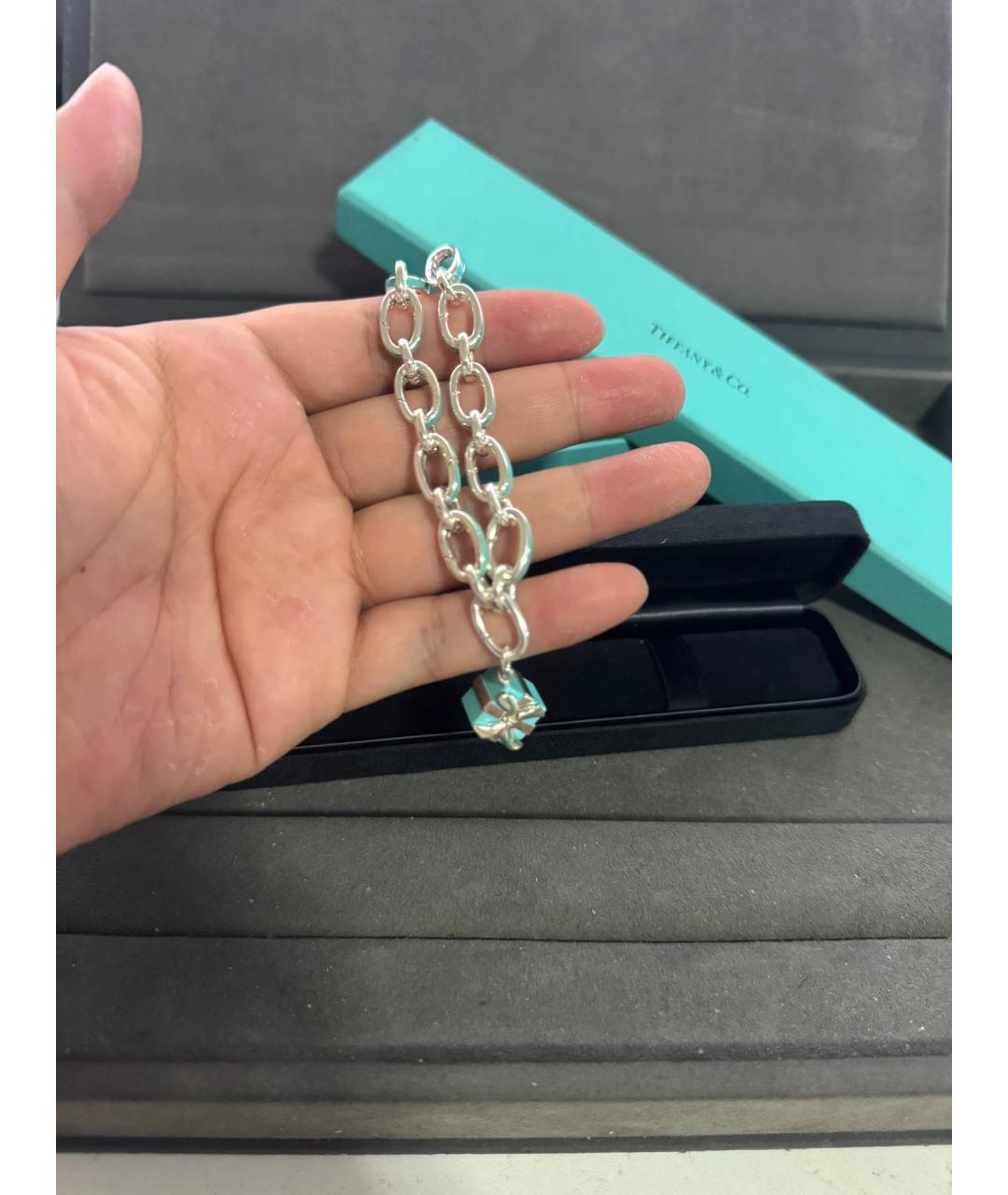 TIFFANY&CO Бирюзовый серебряный браслет, фото 5