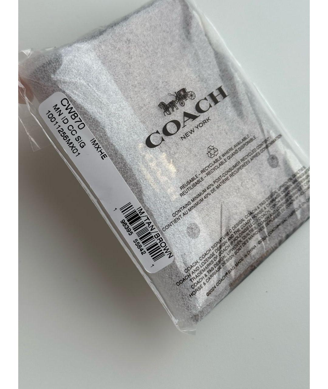 COACH Коричневый кардхолдер, фото 8