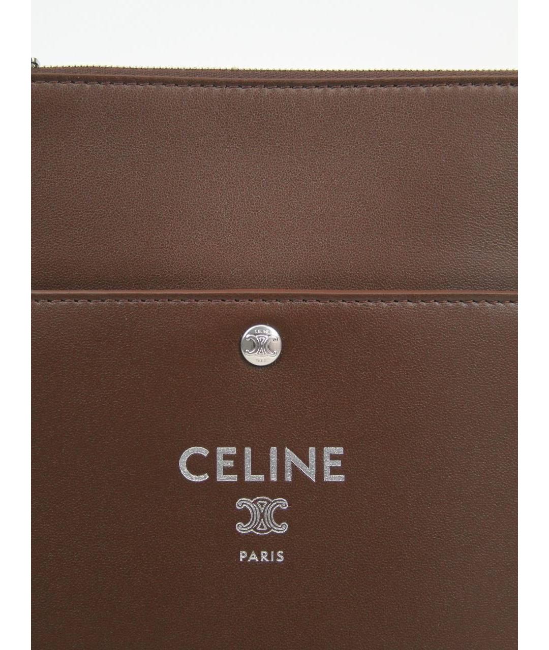 CELINE Коричневая кожаная сумка через плечо, фото 7