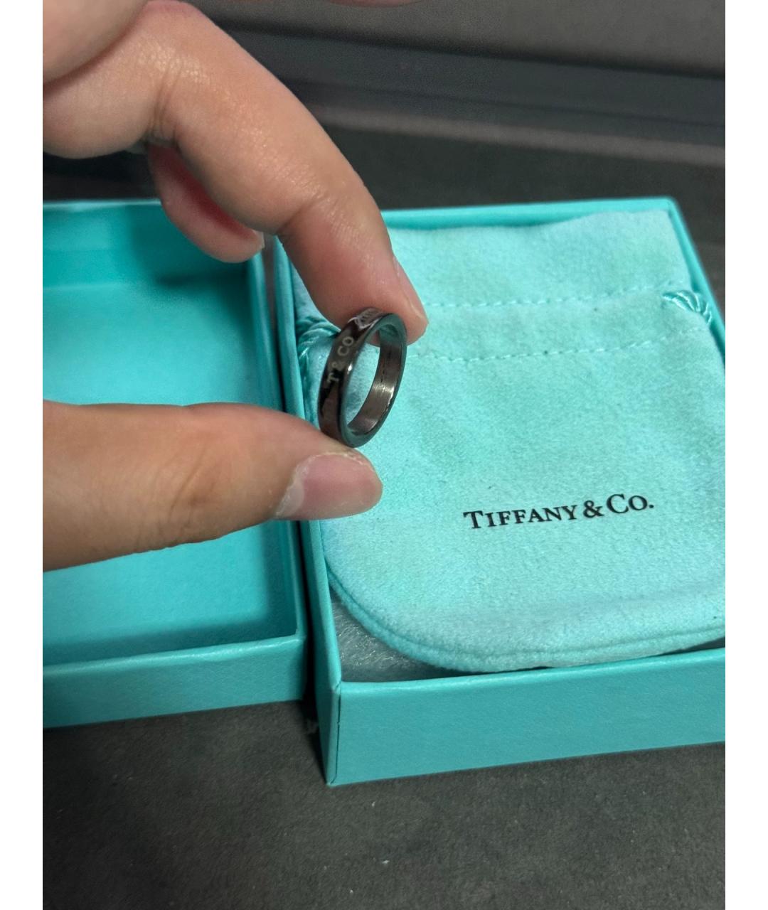 TIFFANY&CO Черное металлическое кольцо, фото 3