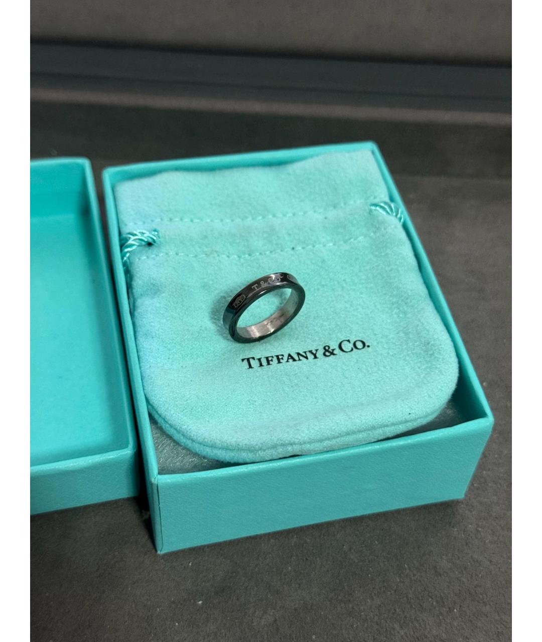 TIFFANY&CO Черное металлическое кольцо, фото 7