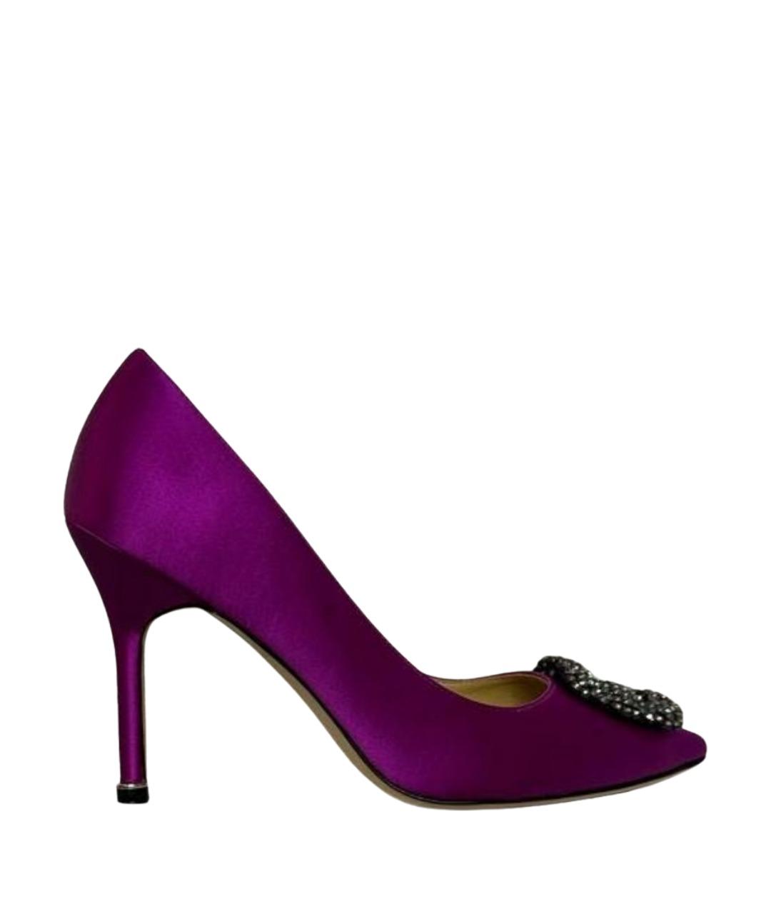 MANOLO BLAHNIK Фуксия текстильные туфли, фото 1