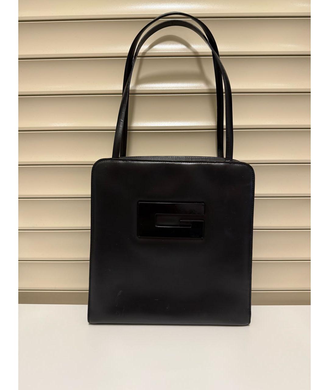 GUCCI Черная кожаная сумка с короткими ручками, фото 8