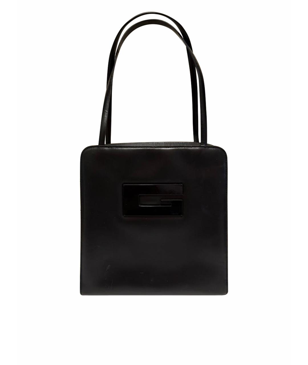 GUCCI Черная кожаная сумка с короткими ручками, фото 1