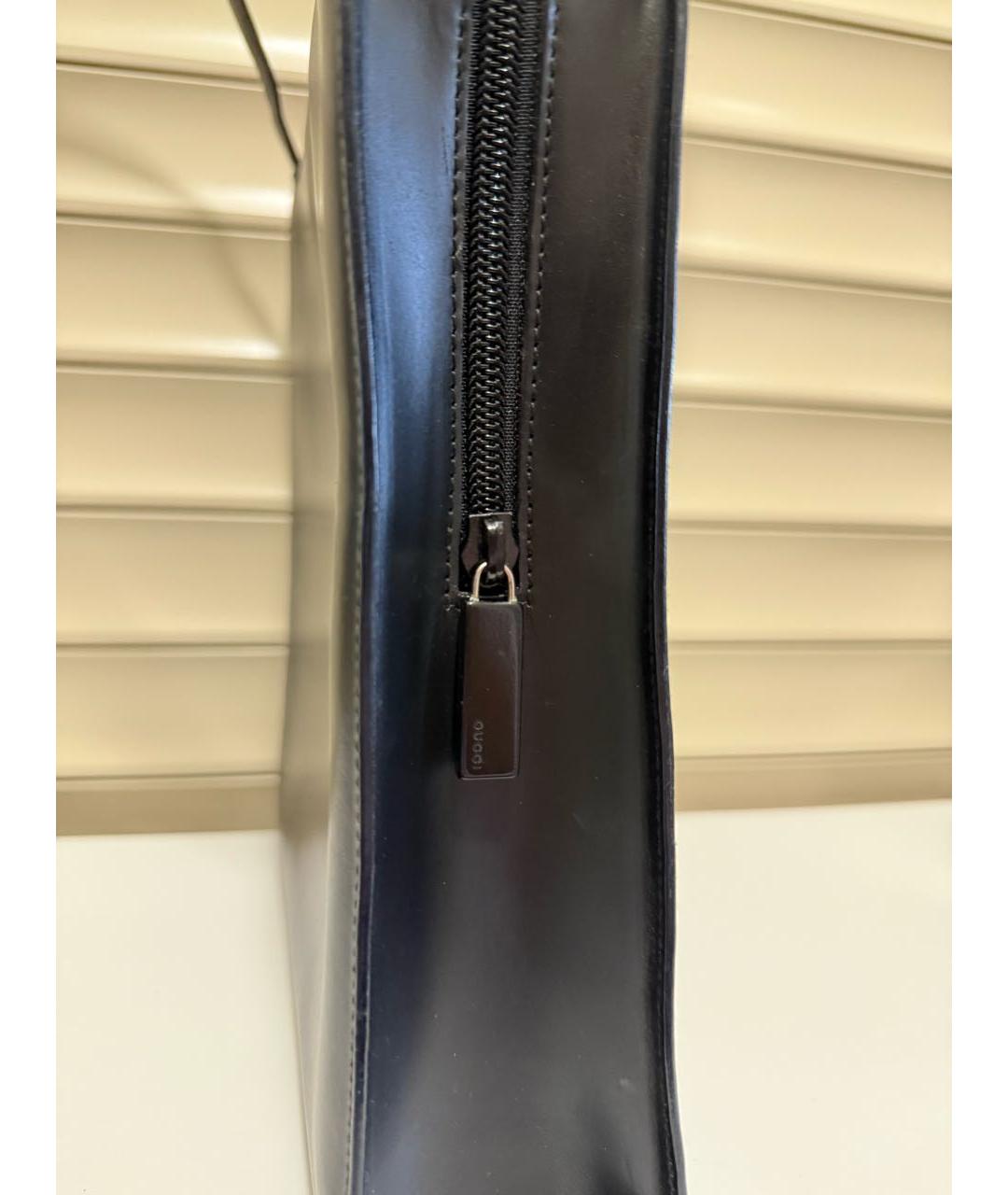 GUCCI Черная кожаная сумка с короткими ручками, фото 6