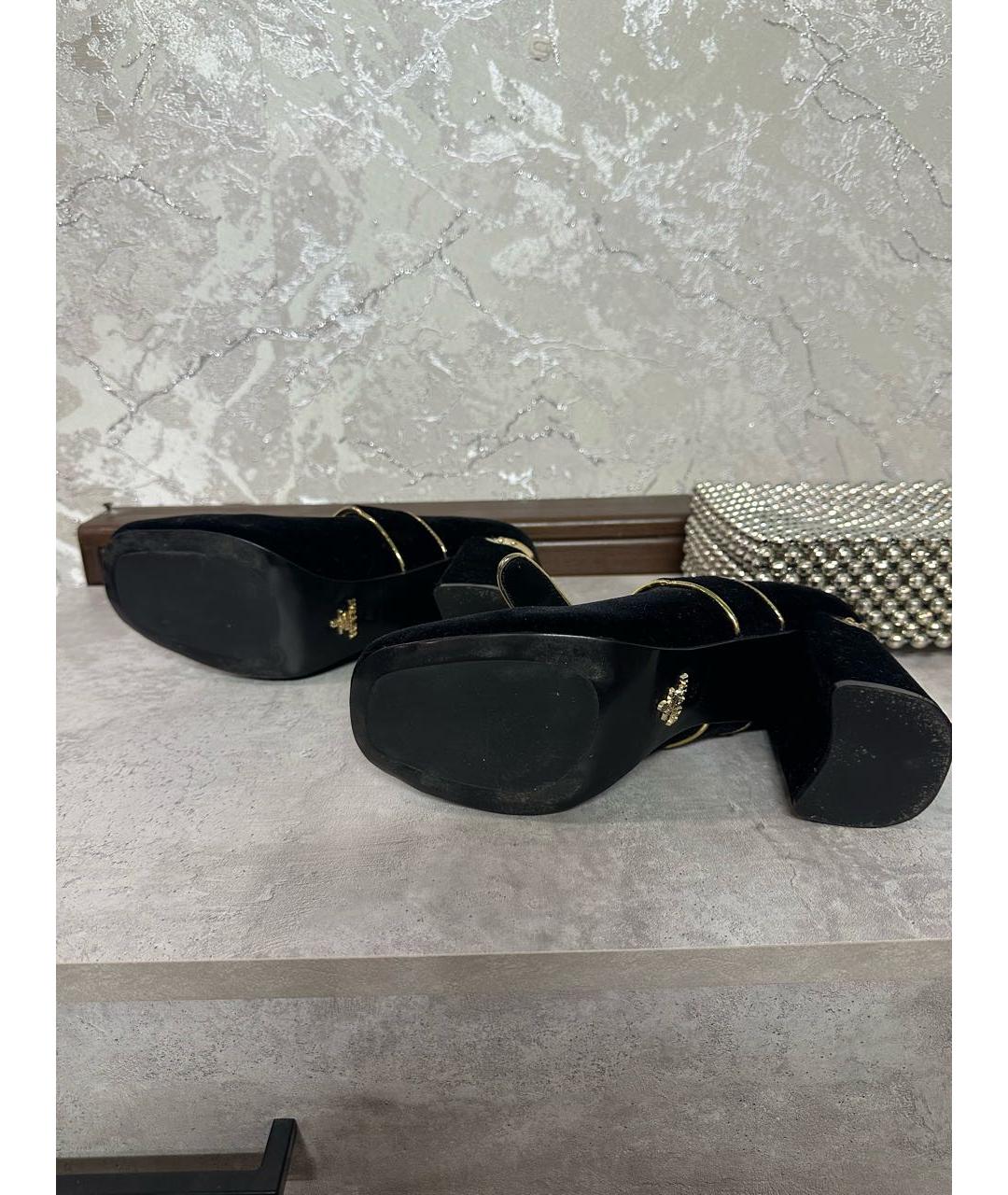 PRADA Черные бархатные туфли, фото 6