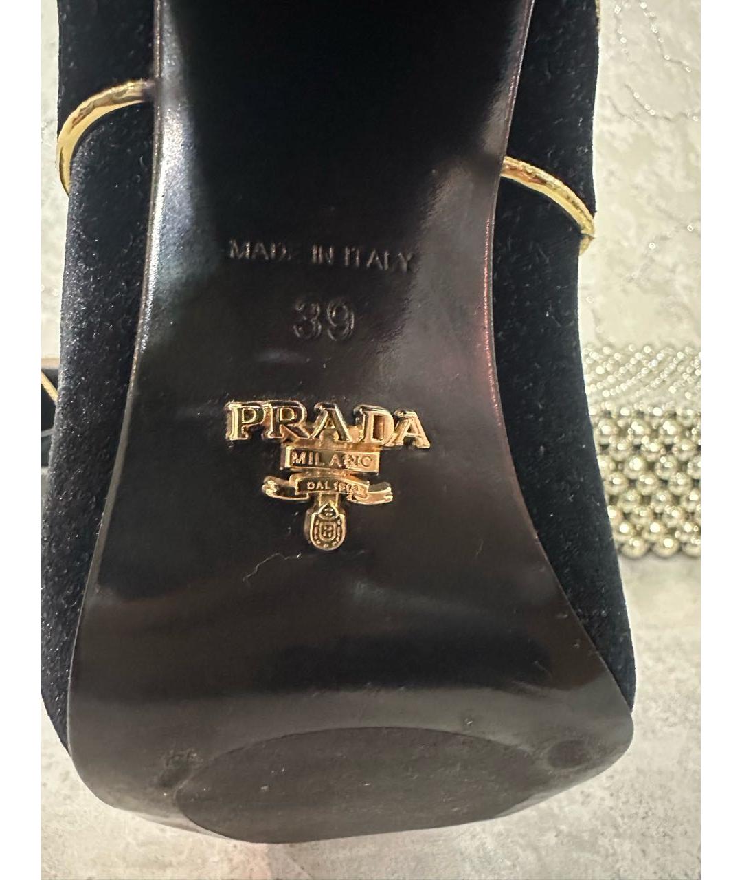 PRADA Черные бархатные туфли, фото 5