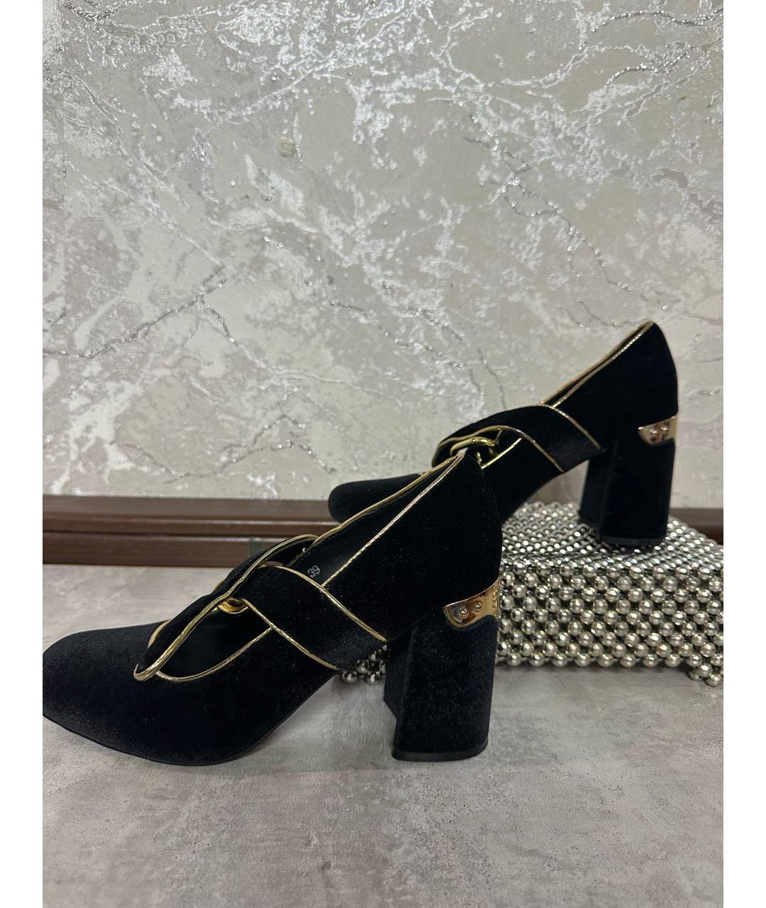 PRADA Черные бархатные туфли, фото 7