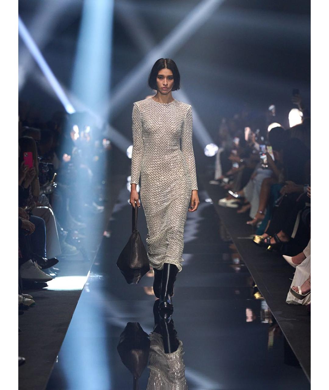 ELISABETTA FRANCHI Золотое полиэстеровое вечернее платье, фото 7