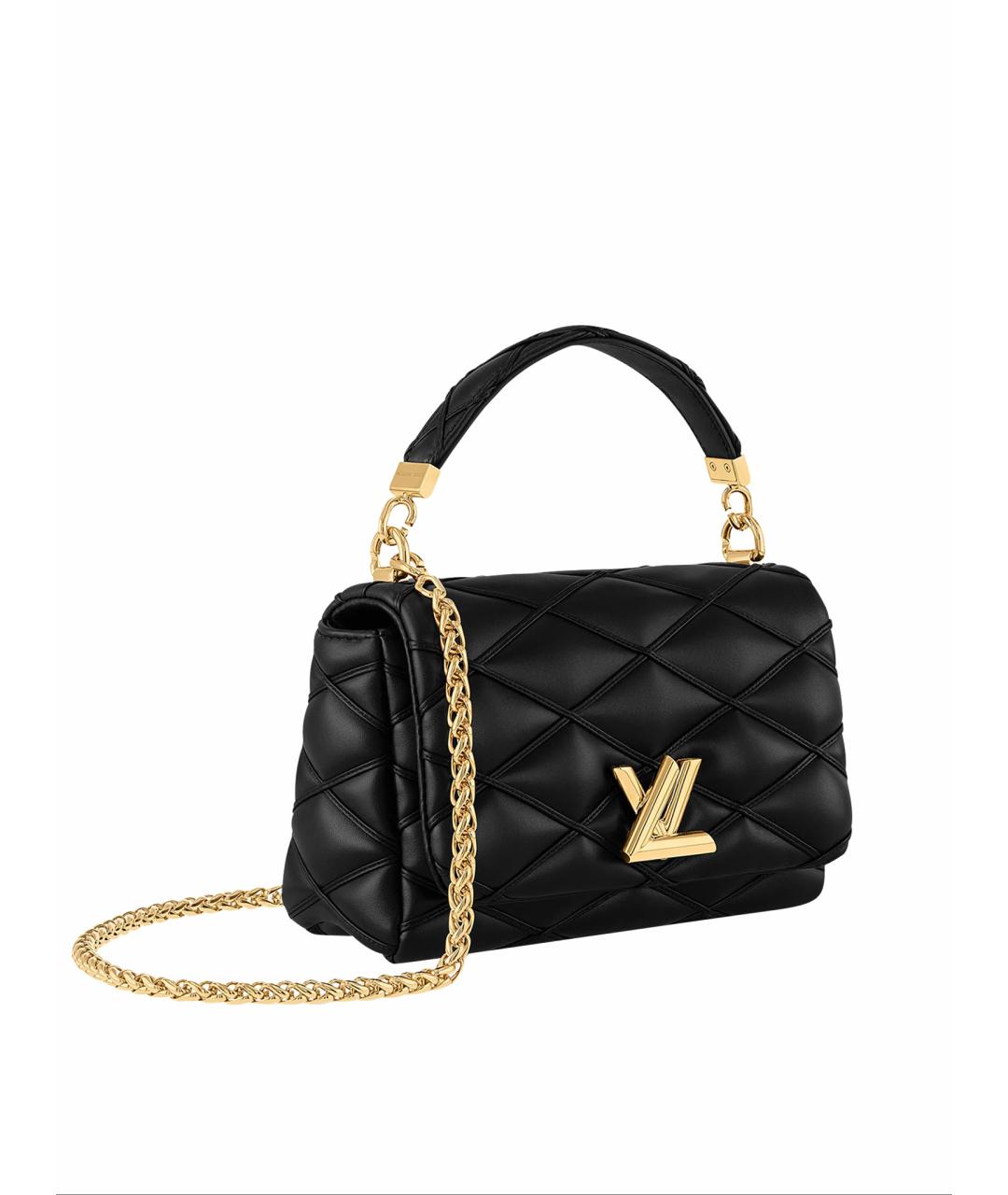 LOUIS VUITTON Черная кожаная сумка с короткими ручками, фото 1