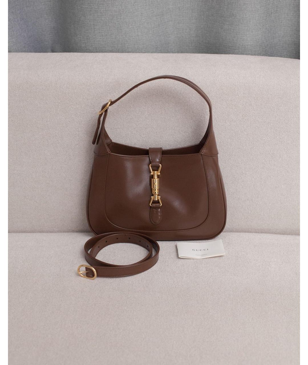 GUCCI Коричневая кожаная сумка через плечо, фото 9