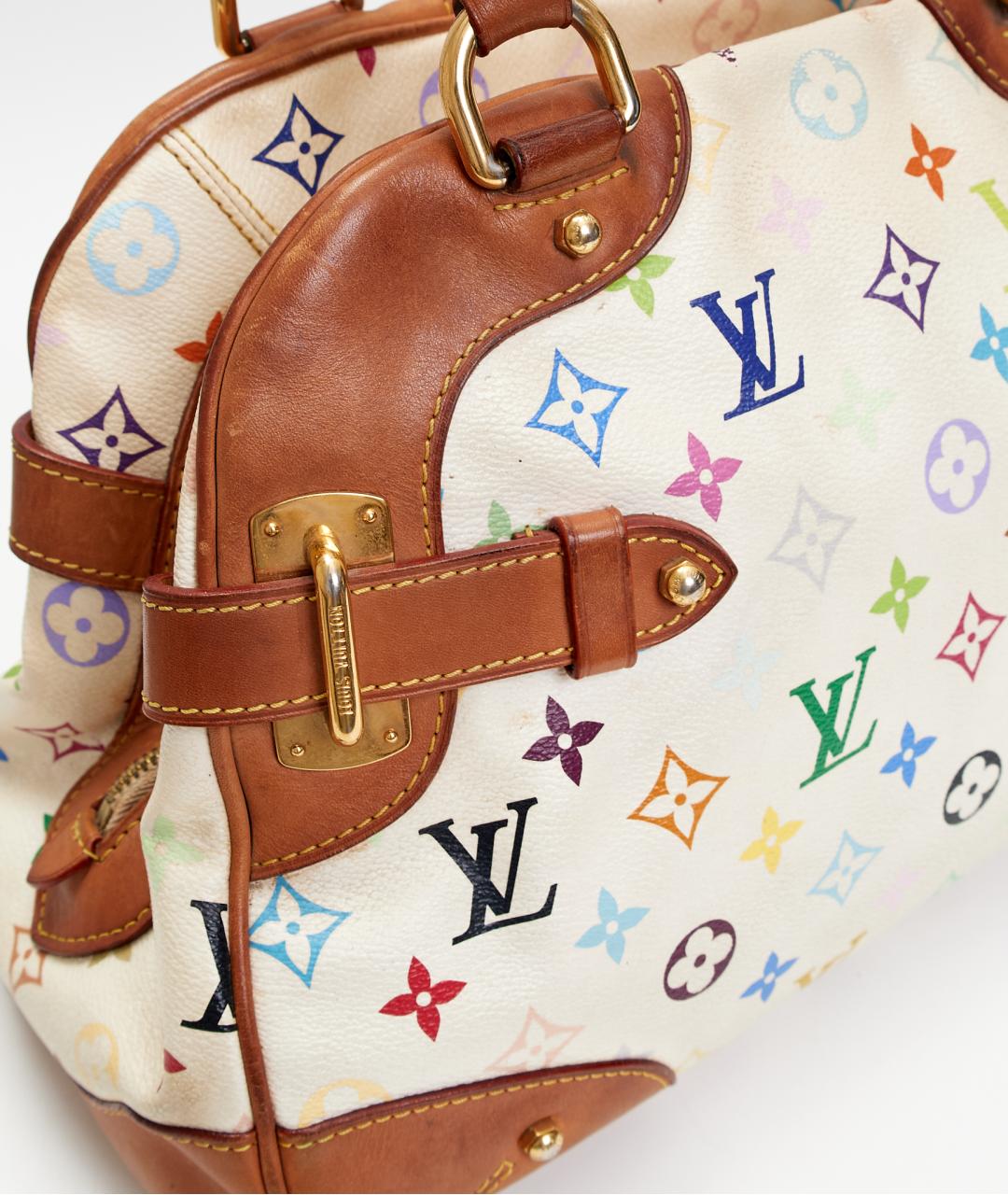 LOUIS VUITTON Бежевая кожаная сумка с короткими ручками, фото 5