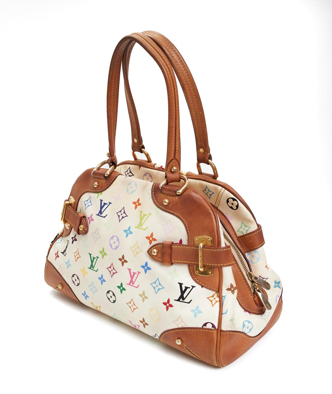 LOUIS VUITTON Бежевая кожаная сумка с короткими ручками, фото 2