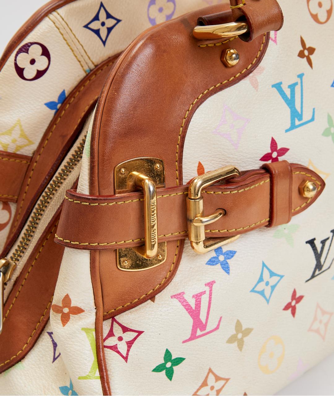 LOUIS VUITTON Бежевая кожаная сумка с короткими ручками, фото 6