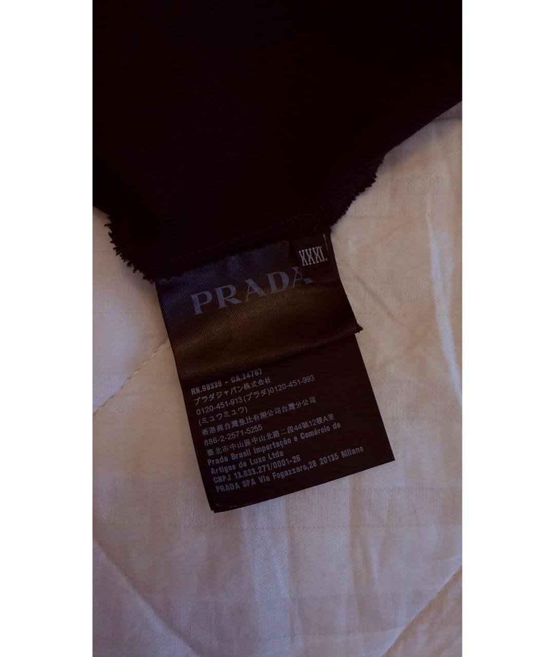 PRADA Черное хлопковое поло с коротким рукавом, фото 7