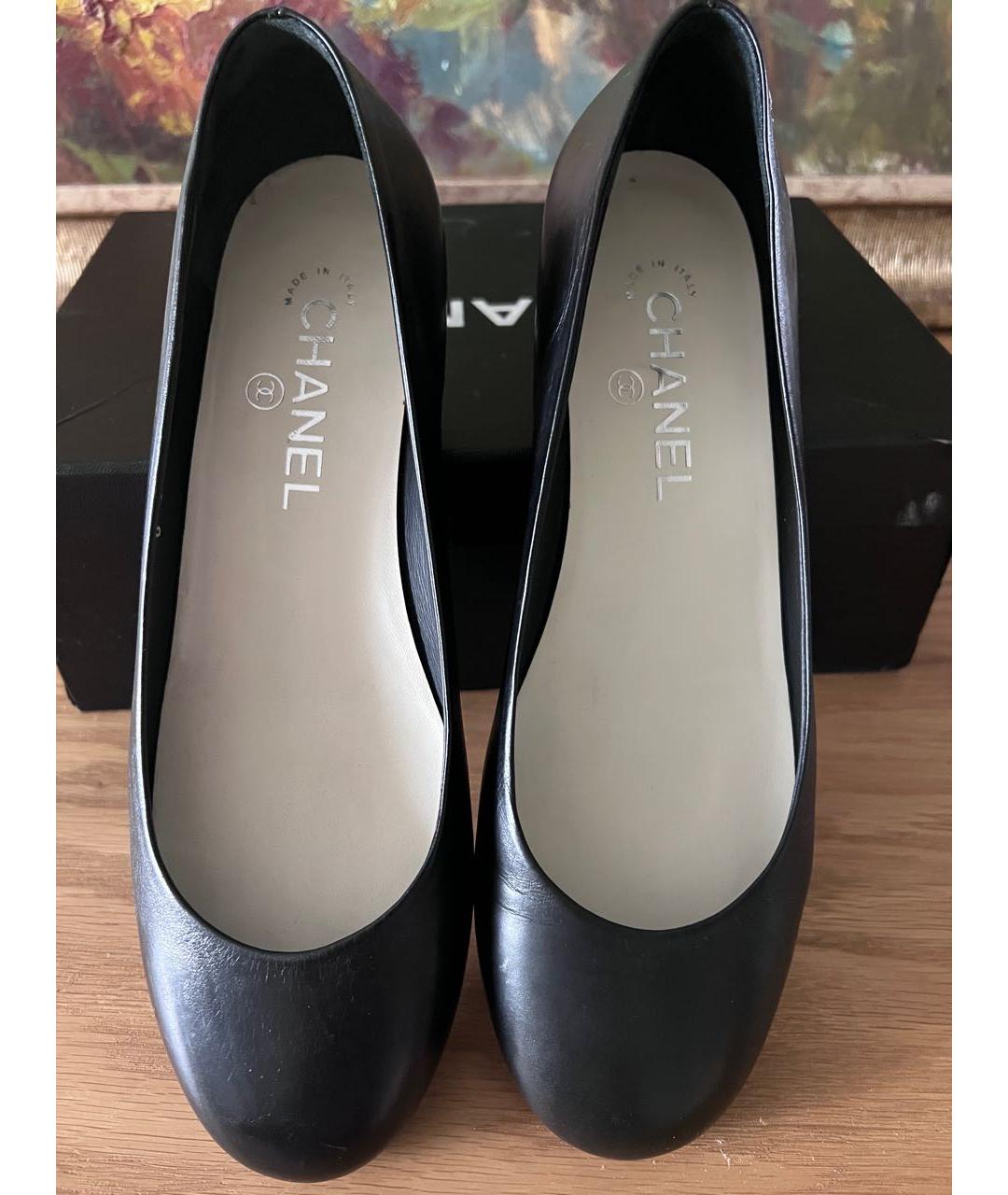 CHANEL Черные кожаные туфли, фото 3