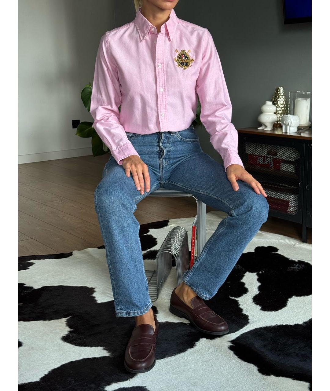 RALPH LAUREN Розовая хлопковая рубашка, фото 5