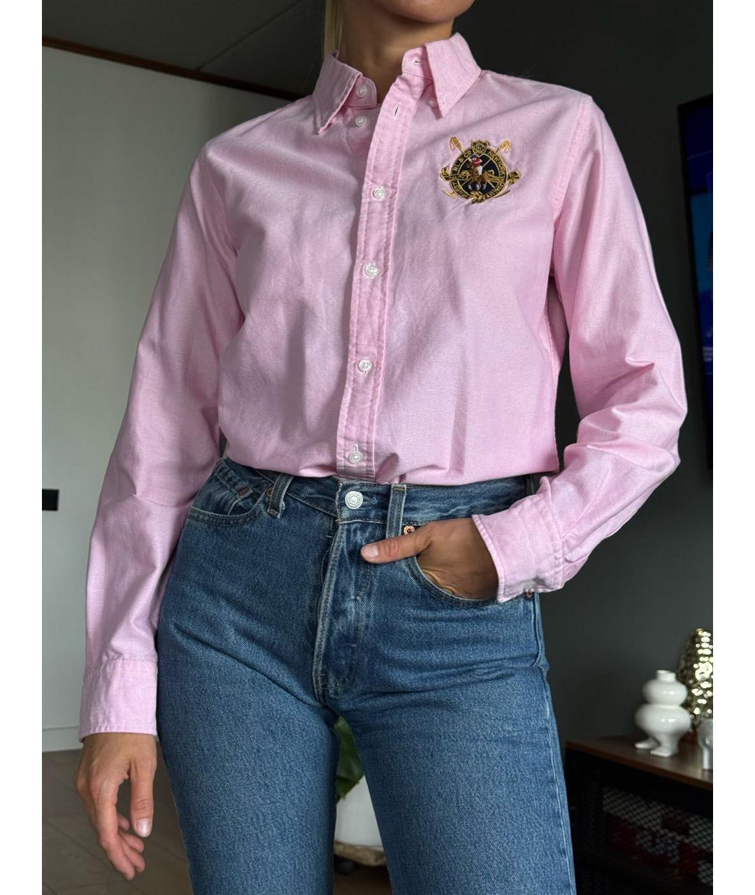 RALPH LAUREN Розовая хлопковая рубашка, фото 3