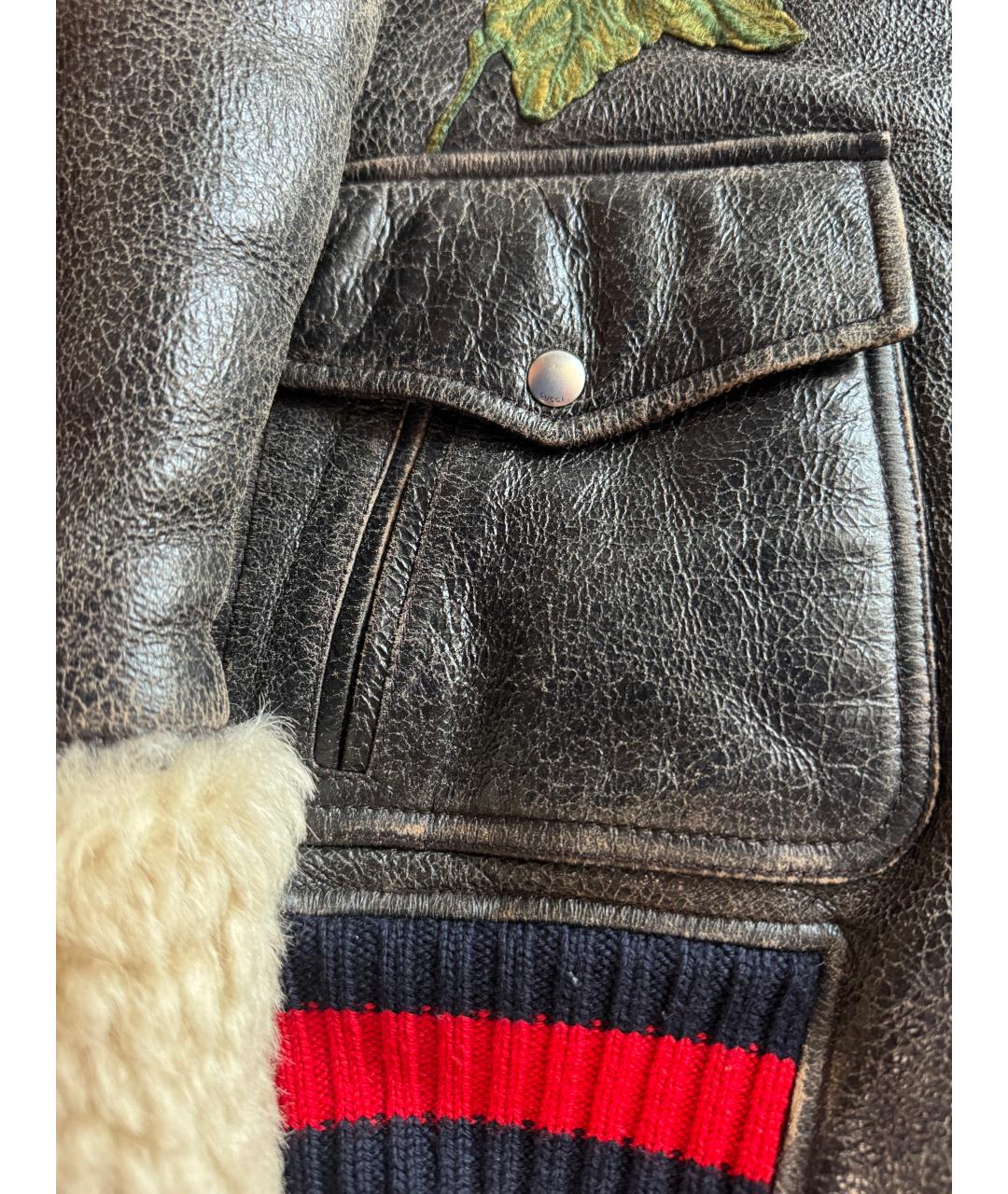 GUCCI Коричневая кожаная дубленка, фото 6