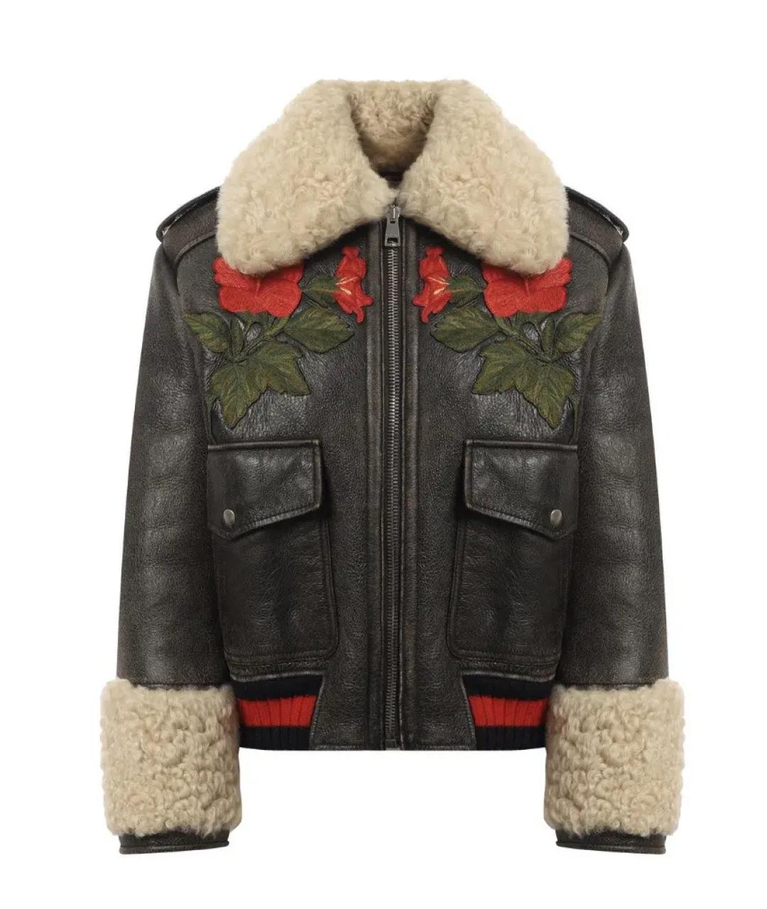 GUCCI Коричневая кожаная дубленка, фото 1