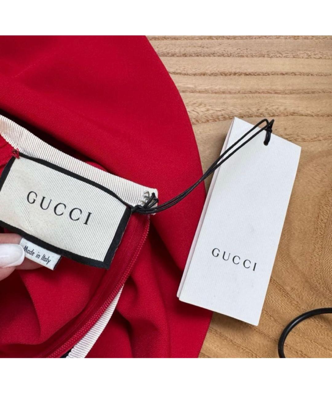 GUCCI Красное вискозное платье, фото 4