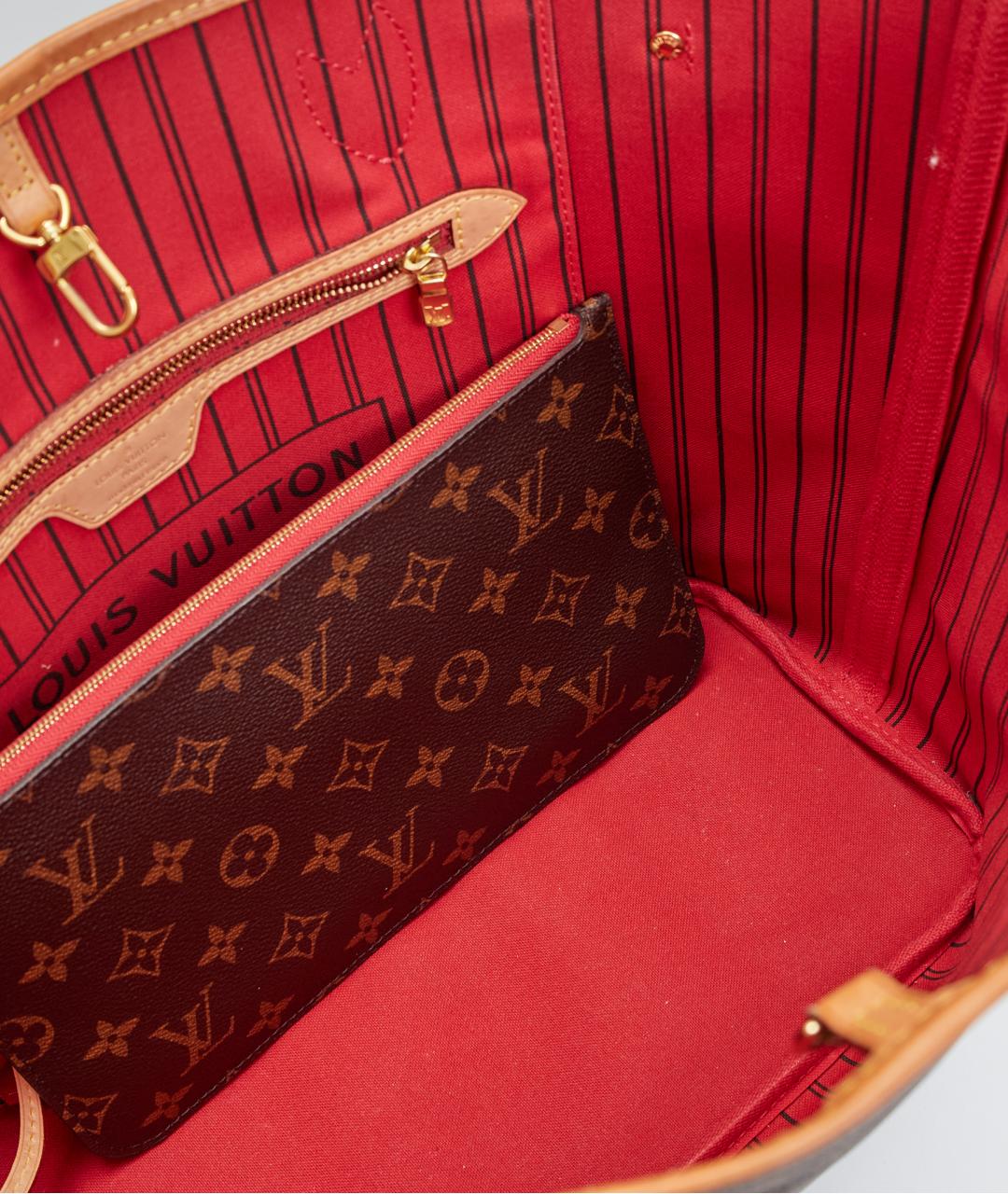 LOUIS VUITTON Коричневая сумка тоут из канвы, фото 4