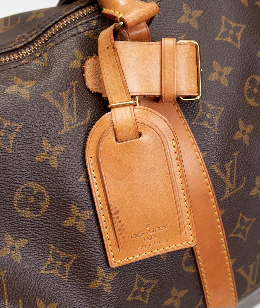 LOUIS VUITTON Коричневая дорожная/спортивная сумка из канвы, фото 5