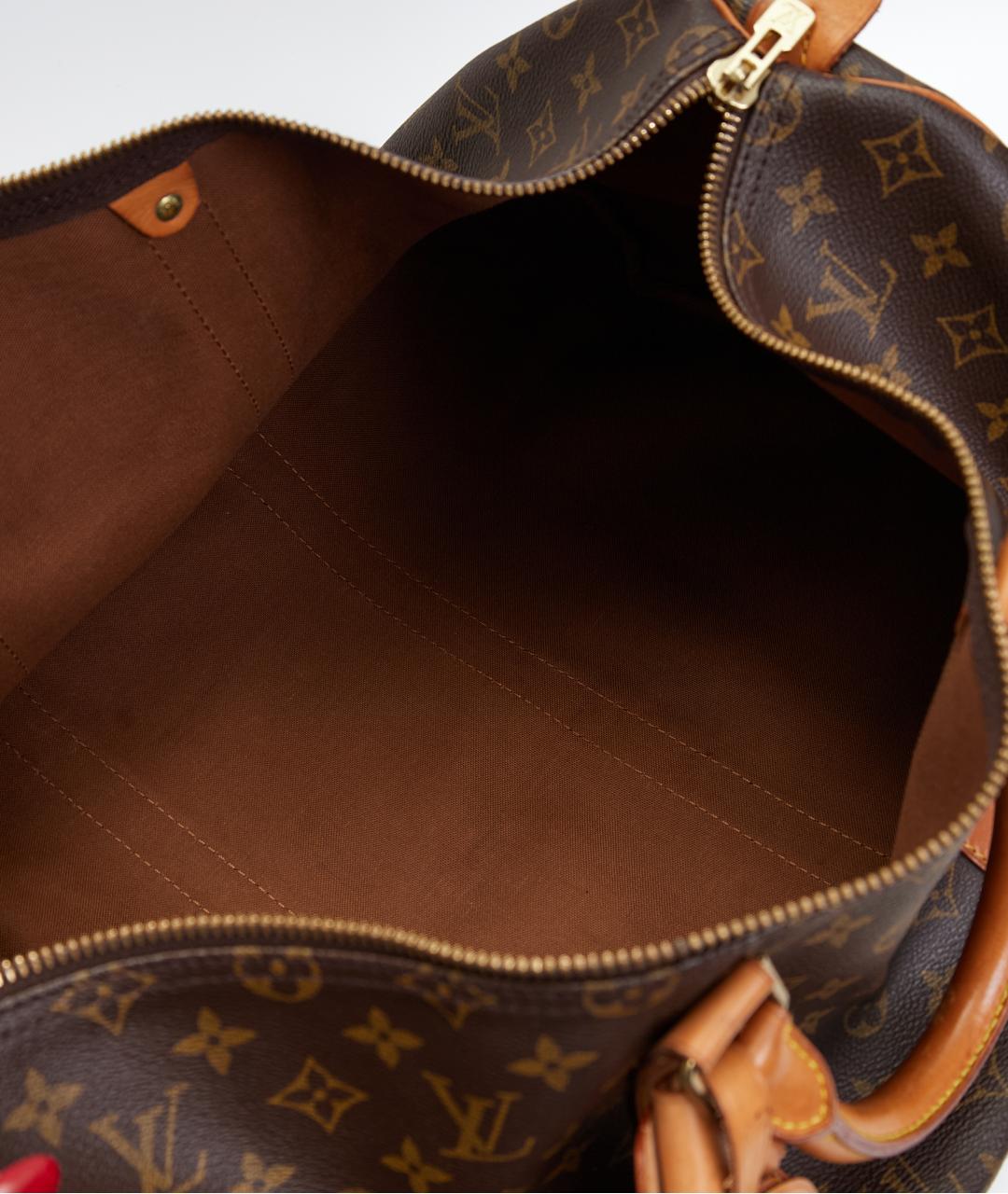 LOUIS VUITTON Коричневая дорожная/спортивная сумка из канвы, фото 6