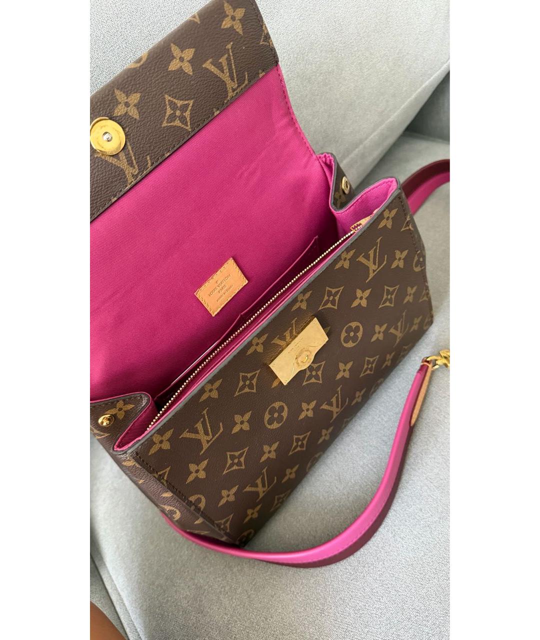 LOUIS VUITTON Коричневая сумка с короткими ручками из канвы, фото 2