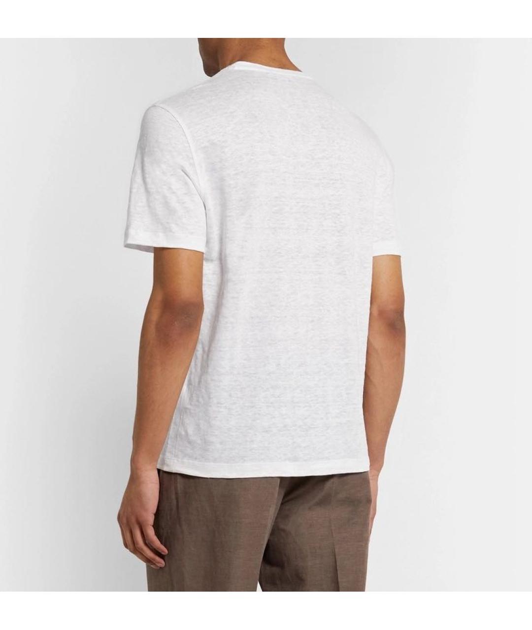 ZEGNA Белая льняная футболка, фото 2