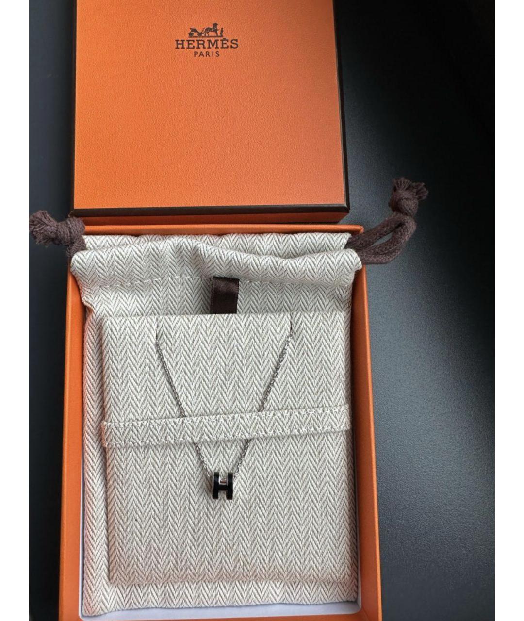 HERMES Черная металлическая подвеска, фото 4