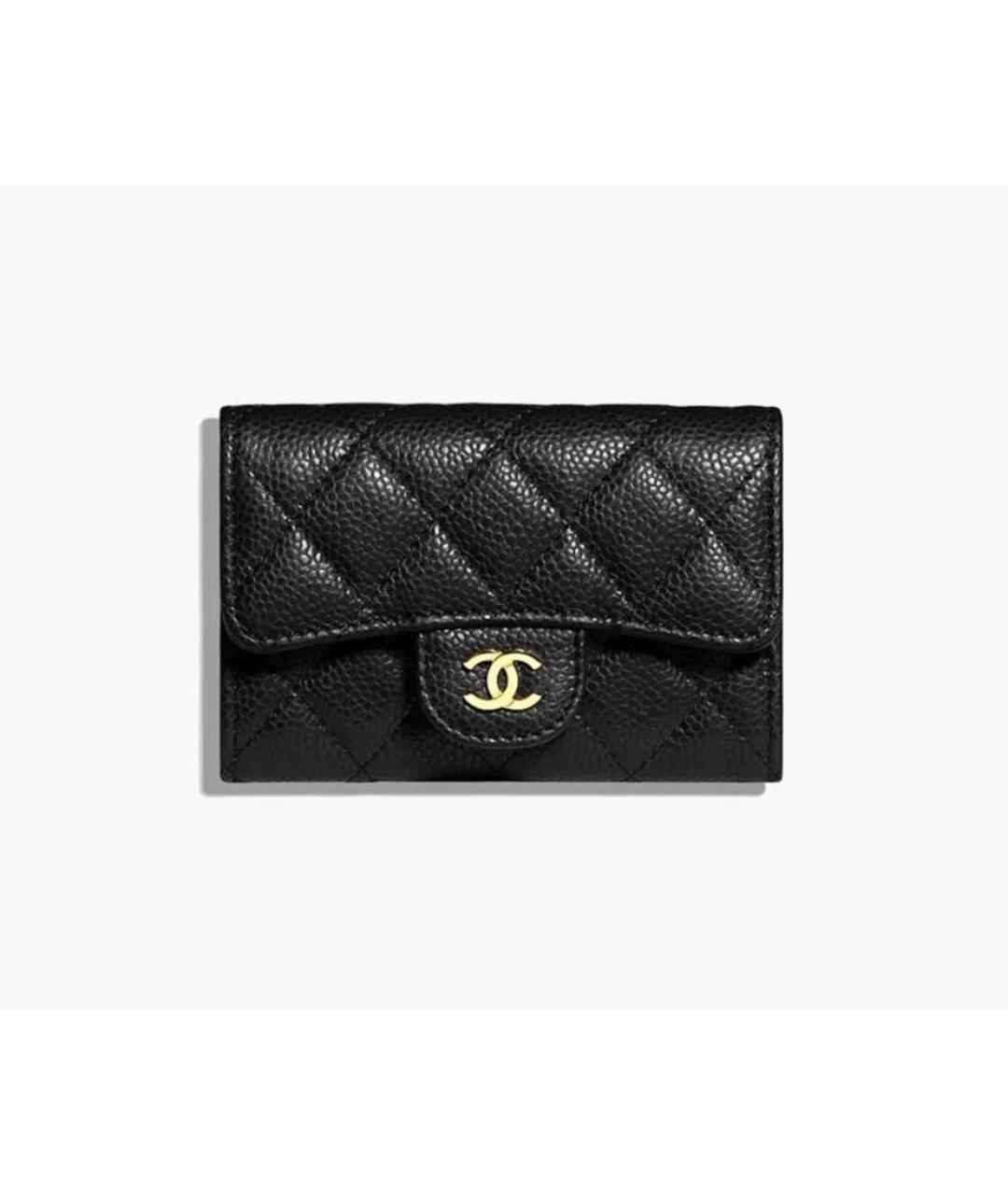 CHANEL Черный кожаный кошелек, фото 6