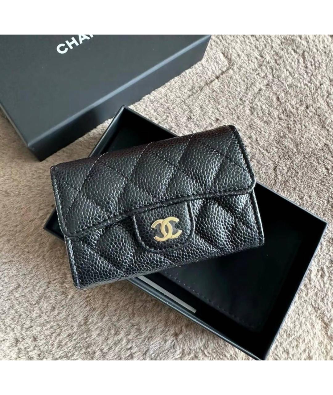 CHANEL Черный кожаный кошелек, фото 2