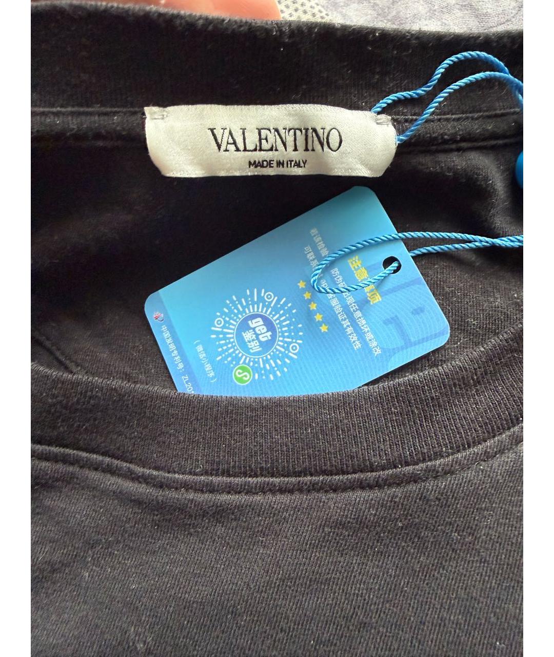 VALENTINO Черная хлопковая футболка, фото 2
